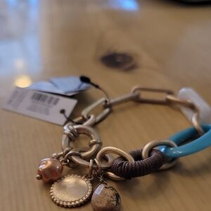 Chico's Gold and Brown Charm Bracelet